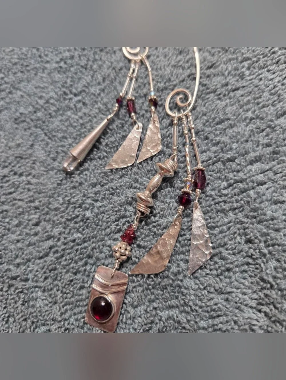 Handmade artisan ear wrap and matching dangle earring set